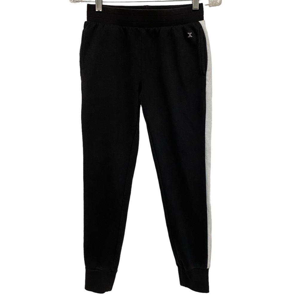 XERSION Jogger Pants Sweatpants Black White Size 14 Elastic Waist Pockets
